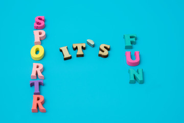 Concept Sport is a fun inscription on a blue background