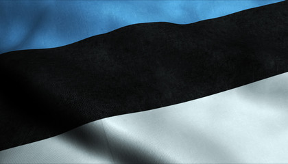 Estonia Waving Flag in 3D