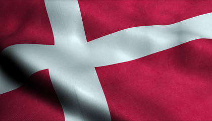 Fototapeta premium Denmark Waving Flag in 3D