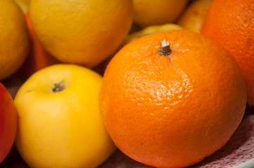 closeup of colorful fruits in a plate
