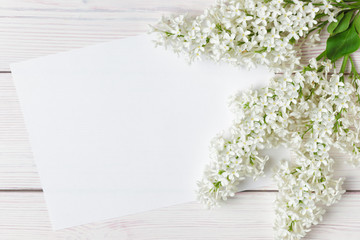 lilac on a wooden background