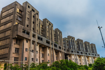 池島の8階建アパート廃墟,Abandoned eight story apartment in Ikeshima