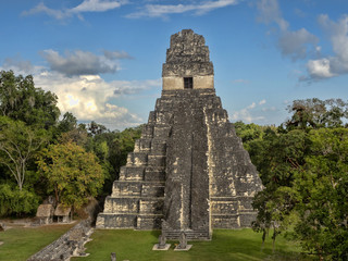 Pyramid of the Jaguar in the national most important Mayan city of Tikal Park, Guatemala