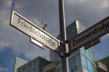 Fototapeta premium Traffic Sign Friedrichstrasse Zimmerstrasse