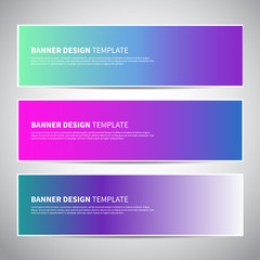 Banners or headers with trendy bright gradient colorful background