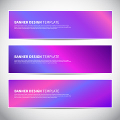 Banners or headers with holographic gradient colorful background