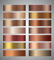 Set of bronze gradient vector banners templates