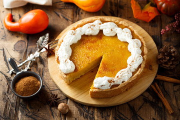 Homemade pumpkin tart