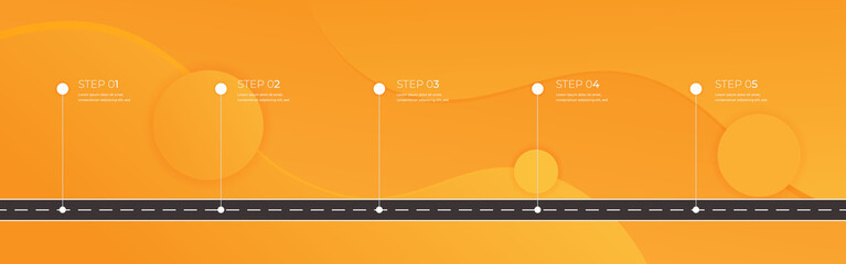 Road map and journey route infographics template. Winding road timeline illustration. Flat vector illustration. Eps 10 © Igor