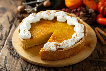 Homemade pumpkin tart