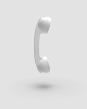 Telephone Handset Gray Color 3D Rendering