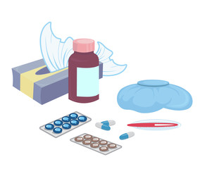 Medicines prescription vitamin capsules painkillers isolated on white vector illustration-vector