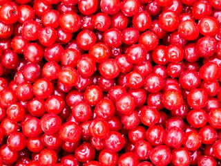 Wet Nanking cherries background