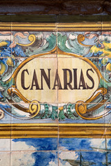 Canarias - Canary Islands Sign; Plaza de Espana Square; Seville