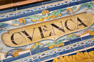 Cuenca Sign; Plaza de Espana Square; Seville
