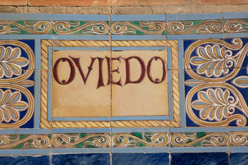 Oviedo Sign; Plaza de Espana Square; Seville