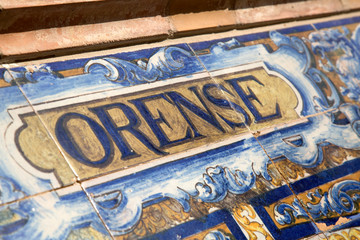 Orense Sign; Plaza de Espana Square; Seville