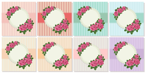 Vector illustration with pink rose flowers. Romantic design for cosmetics perfumery women's products.