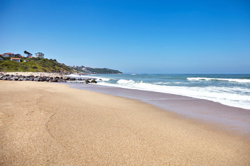 Obraz premium Sandy beach on Atlantic ocean coast. Bidart is a coastal small town in the Pays Basque, South west France