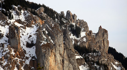 stone cliffs in the mountains of Romania