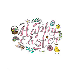 Happy Easter colorful lettering. Vector illustration EPS10