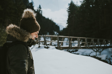 young man in winter