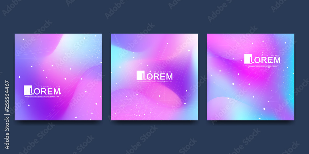 Poster modern vector template for brochure cover banner. abstract fluid 3d shapes vector trendy liquid colo