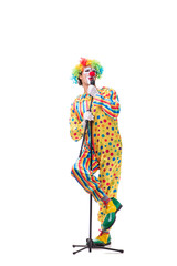 Funny clown isolated on white background