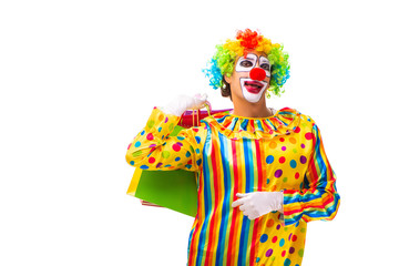 Male clown isolated on white 