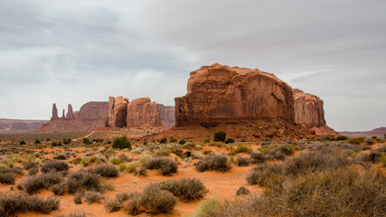 Cly Butte, Camel Butte and the Three Sisters, Monument Valley, Arizona