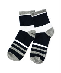 Pair of socks isolated on a white background, Top view, Clipping Path