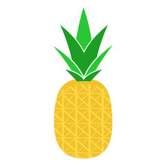 Pineapple. Flat Icon or Logo. Vector Illustration.