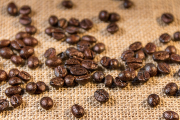 background with coofee on jute