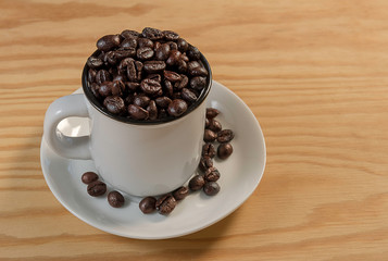 taza de café con granos