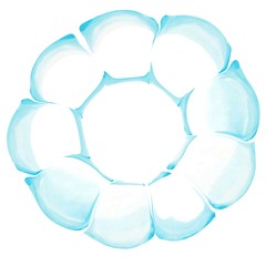 Watercolor illustration abstract background with blue circles