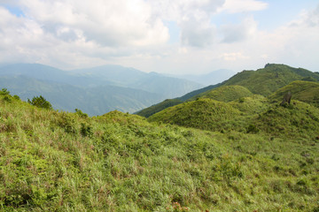 Grassy mountain tops in China