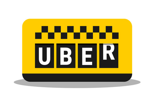 Uber - ride sharing service as alternative transportation to taxi. Vector illustration