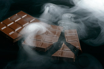 Chocolate in smoke