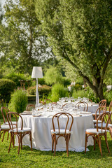 Table set in the garden
