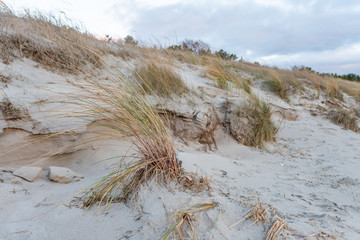 Erosion, Sand- und Landabspülungen an der Stränden der Ostsee auf Rügen und Usedom