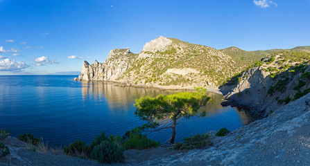 Beautiful bay in the early morning. Crimea.