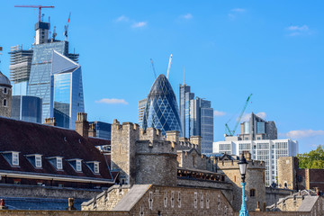 Obraz premium London Cityscape with The City (Financial District) and Old Buildings