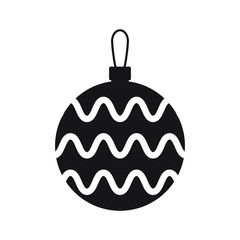 Christmas Tree Toy. Christmas ball icon. Flat design. Vector illustration