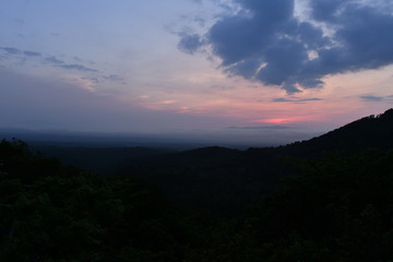 世界遺産白神山地の夕日