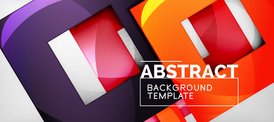 Square background, abstract squares on grey, business or techno template