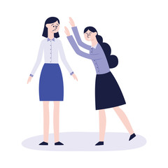 Vector bullying of teen girl flat concept
