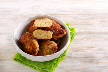 Fish cakes in a bowl