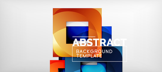 Square background, abstract squares on grey, business or techno template