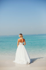 Fototapeta na wymiar bride near the sea