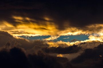 Sunset at Rarawa Campsite, Dramatic Clouds, North Island, Auckland, New Zealand